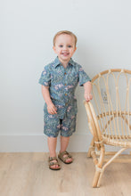 Grey Printed Boys Shirt & Shorts Set