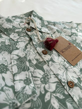 Sage-Green Floral Printed Boys Shirt & Shorts Set