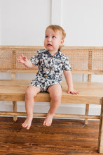 Black Floral Printed Boys Shirt & Shorts Set