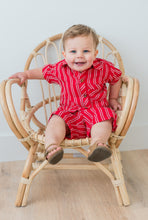 Red Stripes Print Boys Shirt & Shorts set