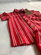 Red Stripes Print Boys Shirt & Shorts set