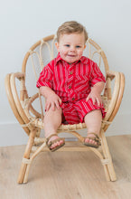 Ensemble chemise et short pour garçon à rayures rouges