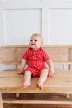 Ensemble chemise et short pour garçon à rayures rouges