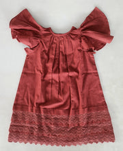 Maroon Solid Color Sleeve & Neck Gathered Dress