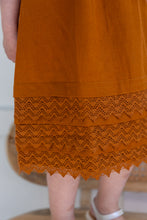 Rust Solid Color Sleeve & Neck Gathered Dress