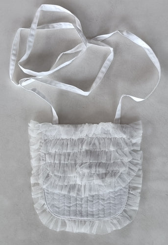 White Tulle Solid Color Quilted Ruffle Baby Purse