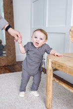 Grey Solid Color Top & Pant Set