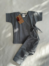 Grey Solid Color Top & Pant Set