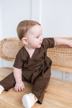 Brown Solid Color Top & Pant Set