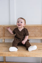 Brown Solid Color Top & Pant Set