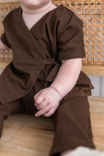 Brown Solid Color Top & Pant Set