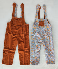 Reversible Solid Rust Corduroy & Rust Floral Printed Jumpsuit