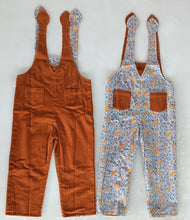 Reversible Solid Rust Corduroy & Rust Floral Printed Jumpsuit