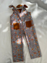 Reversible Solid Rust Corduroy & Rust Floral Printed Jumpsuit