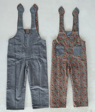 Reversible Solid Grey Corduroy & Grey Floral Printed Jumpsuit