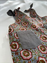 Reversible Solid Grey Corduroy & Grey Floral Printed Jumpsuit