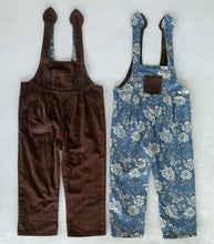 Reversible Solid Brown Corduroy & Grey Floral Printed Jumpsuit