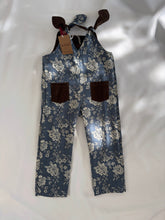 Reversible Solid Brown Corduroy & Grey Floral Printed Jumpsuit