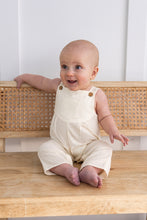 Off-White Corduroy Solid Color Baby Jumpsuit