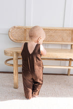 Brown Corduroy Solid Color Baby Jumpsuit