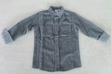 Grey Corduroy Solid Color Boys Shirts