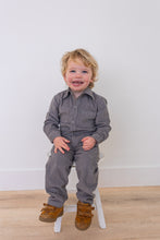 Grey Corduroy Solid Color Boys Pants