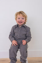 Grey Corduroy Solid Color Boys Pants