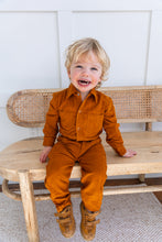 Rust Corduroy Solid Color Boys Shirts