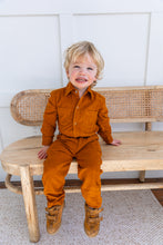 Rust Corduroy Solid Color Boys Shirts