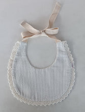 Reversible Off-White Solid Color & Grey Dot Striped Printed Baby Bib