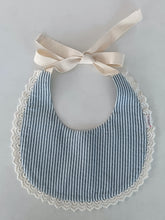 Reversible Grey Solid Color & Grey Striped Printed Baby Bib