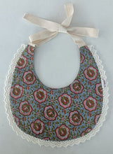 Reversible Grey Corduroy Solid Color & Grey Floral Printed Baby Bib