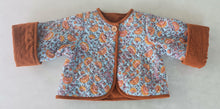 Reversible Solid Rust Corduroy & Rust Floral Print Quilted Long Sleeve Jacket