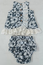 White Floral Printed Embroidery Ruffled Dress