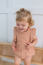 Blush Solid Color Sleeve & Neck Ruffle Pom-Pom Lace Baby Romper