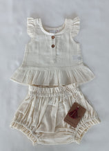 White Ruffle Top & Short-Style Corduroy Diaper Cove - 5pcs Set