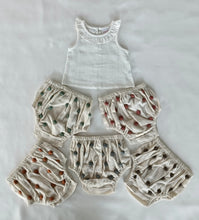 White Ruffle Neck Top & Ivory Diaper Cover With Pom-Poms - 6pcs Set