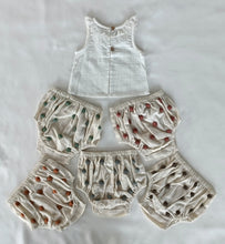 White Ruffle Neck Top & Ivory Diaper Cover With Pom-Poms - 6pcs Set