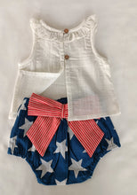 White Ruffled Neck Top & Short-Style Belted Diaper Cover - 5pcs Set