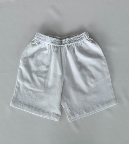 Solid White Boys Shorts