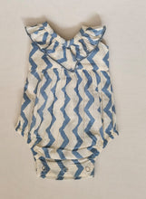 White & Blue Zig-Zag Print Bubble