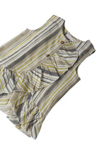 Kids 2-Piece Set: Brown Striped Ruffle Top & Floral Pants with Elastic Hem