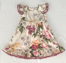 Beige Floral Dress with Lace Details for Kids and Infants