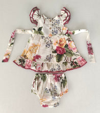 Beige Floral Dress with Lace Details for Kids and Infants