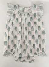 Infant Baby Bubble Dress with Sage Booty Print & Sage Stripe Ruffle