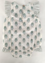 Infant Baby Bubble Dress with Sage Booty Print & Sage Stripe Ruffle