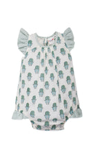 Infant Baby Bubble Dress with Sage Booty Print & Sage Stripe Ruffle