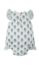 Infant Baby Bubble Dress with Sage Booty Print & Sage Stripe Ruffle
