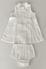 Kids & Infant White Heart Dobby Dress with Pleats