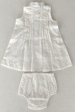 Kids & Infant White Heart Dobby Dress with Pleats